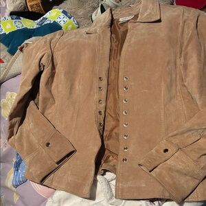 Coldwater Creek Suede Leather Jacket in Warm Tan